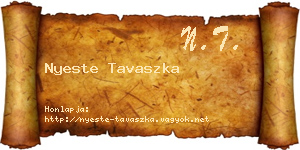 Nyeste Tavaszka névjegykártya
